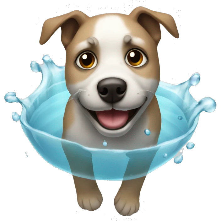 Perro tomando agua  emoji