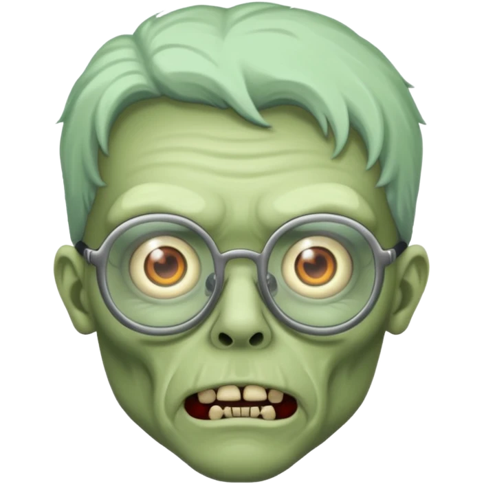 Zombie with big glasses more visible glasses, some difference between zombie and glasses emoji