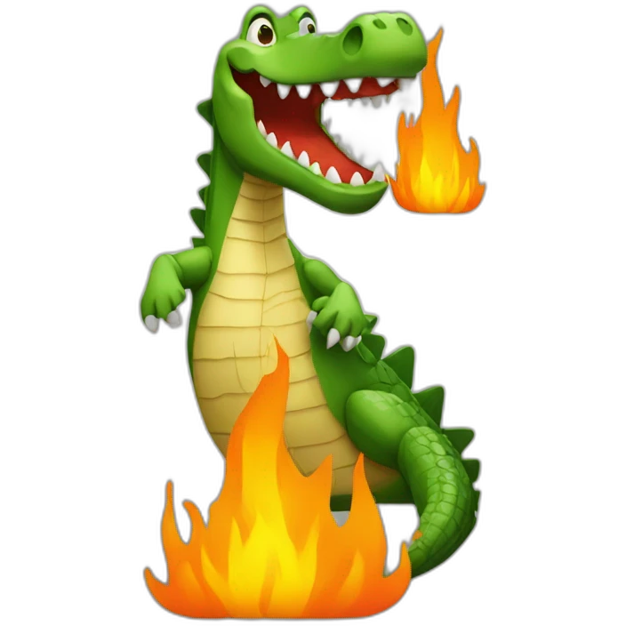 Crocodile with fire emoji
