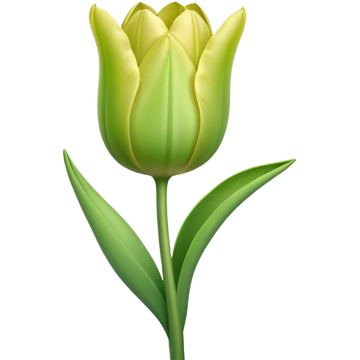 single ligtht green Tulip, straight stem emoji