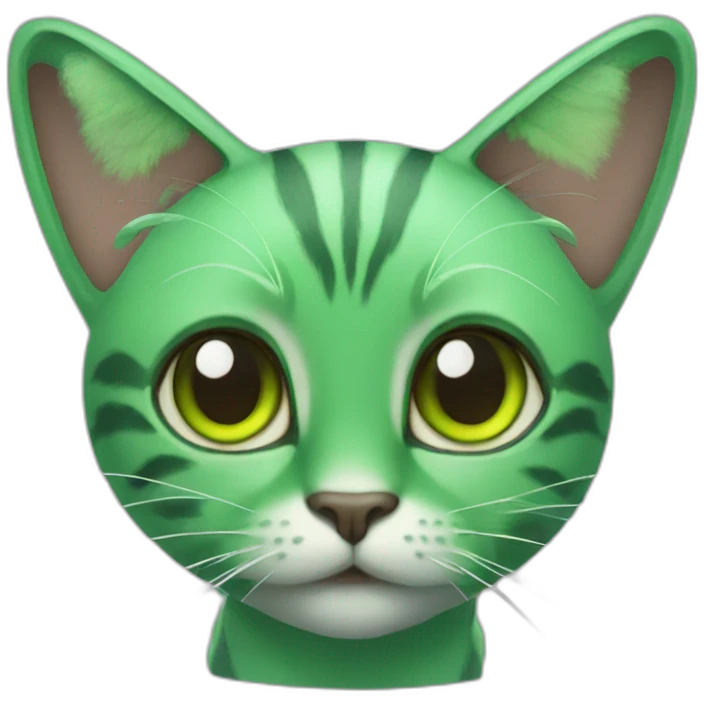 A green cat with butterfly wings emoji