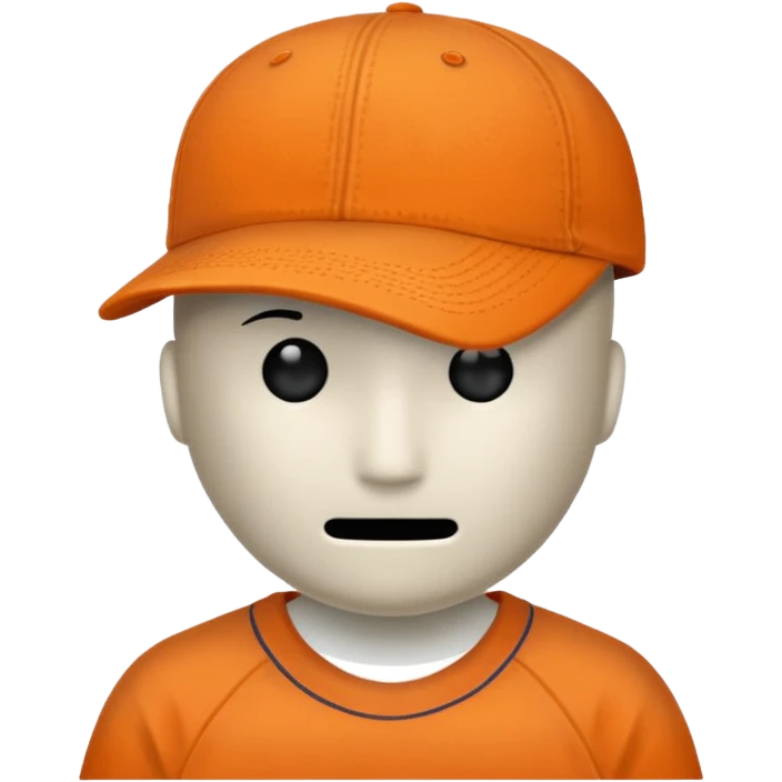 Orange baseball hat with no face  emoji