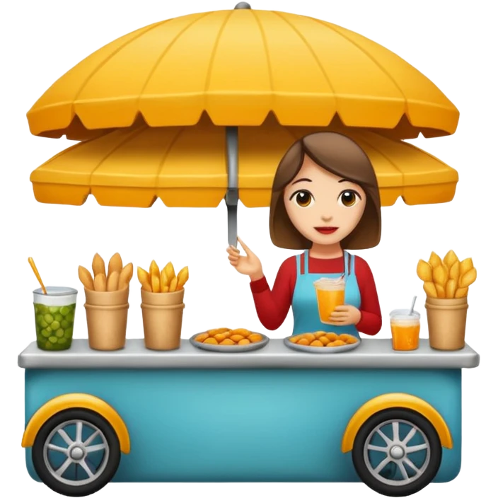 woman with street food emoji