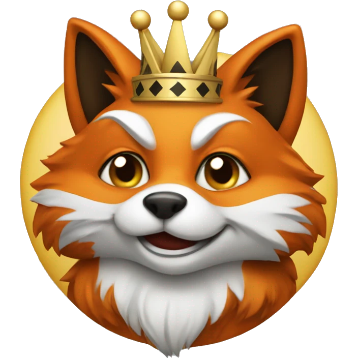 Fox dressed as a chess king emoji
