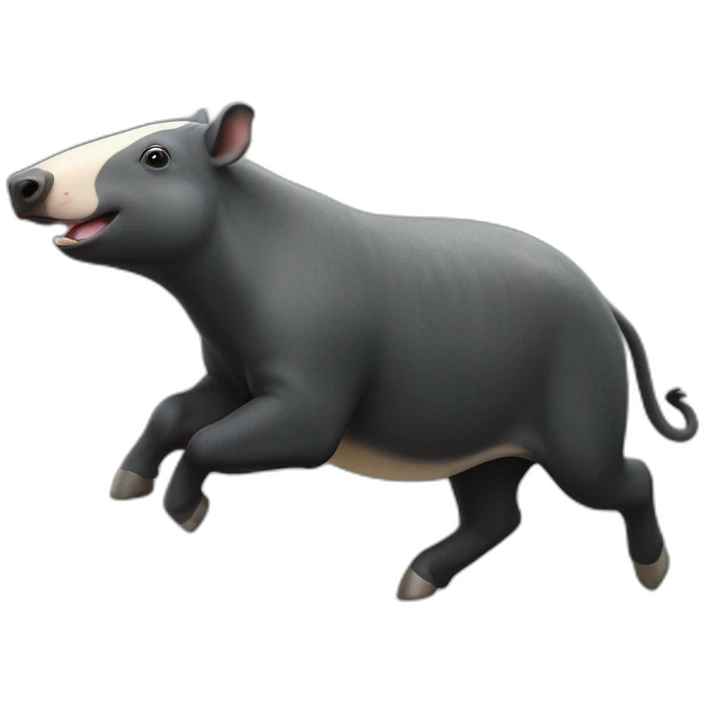 Malayan Tapir galloping emoji