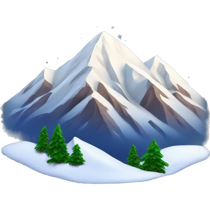 snow capped mountain with stars emoji