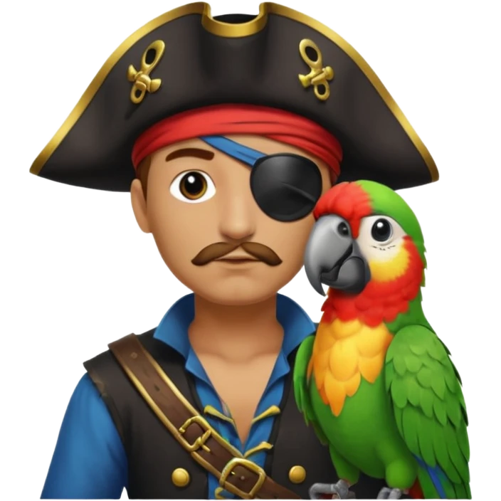 pirate and parrot emoji