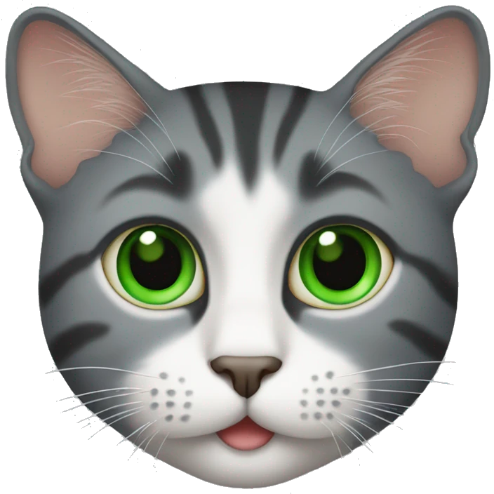 Cat with bright green eyes emoji