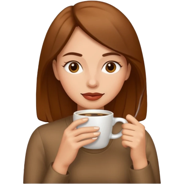 Woman drinking coffee emoji