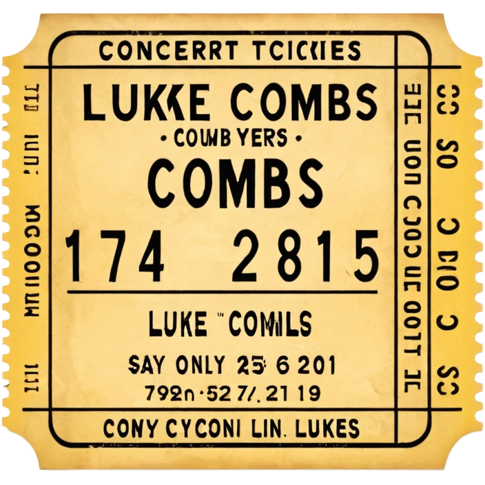 yellow luke combs concert ticket emoji