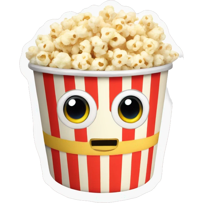 Cute mini popcorn bucket with big eyes plushie emoji