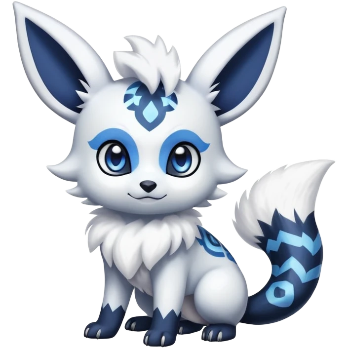 Shiny Cute Adorable Umbreon-Absol-Meowstic-Hybrid-Creature with pattern-markings emoji