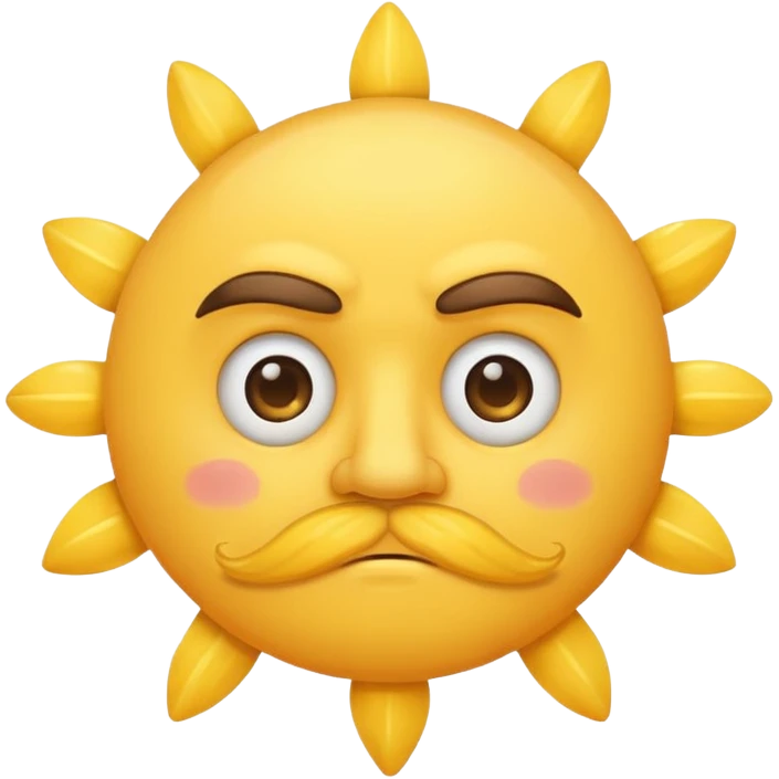 sun with mustache with no smile emoji