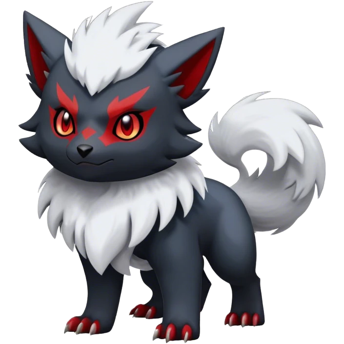 Edgy Cool Kawaii Litten-Absol-Zoroark-Pokémon Full Body emoji