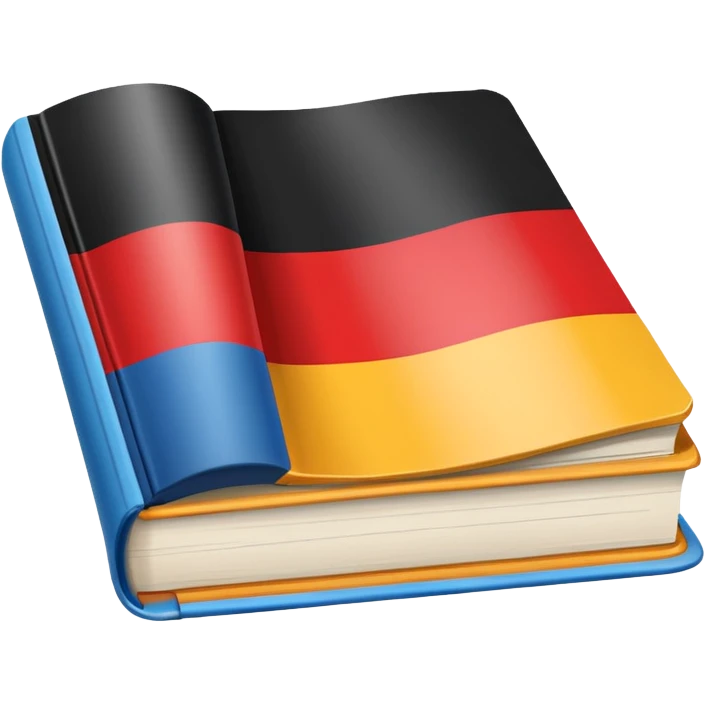 opened school textbook with a fragment of Germany emoji