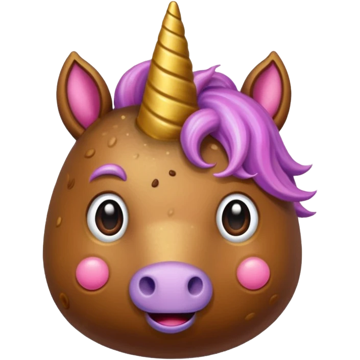 Unicorn with a poop head emoji