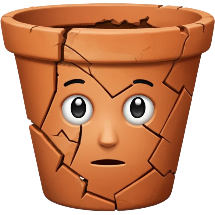 broken empty flower pot  emoji