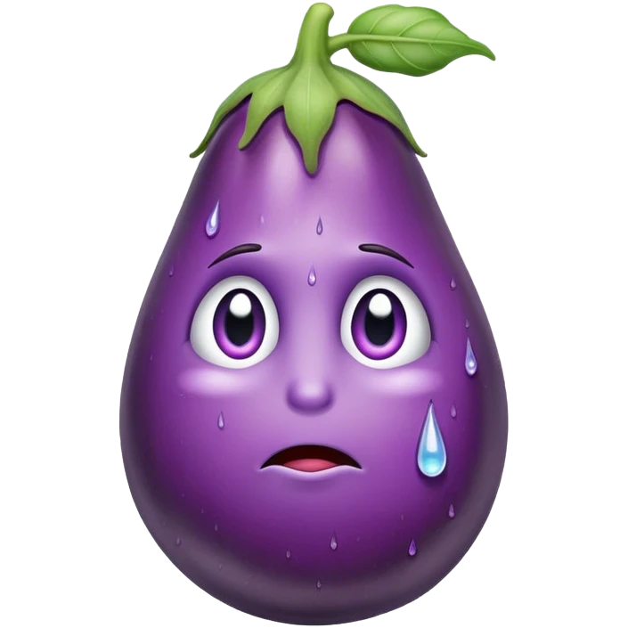 Purple eggplant crying  emoji