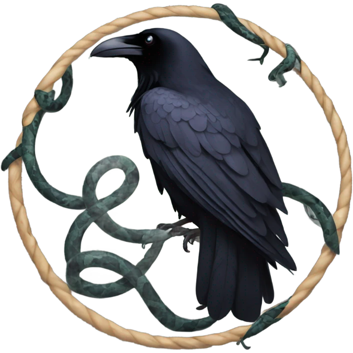 A raven with snakes coiling around it emoji