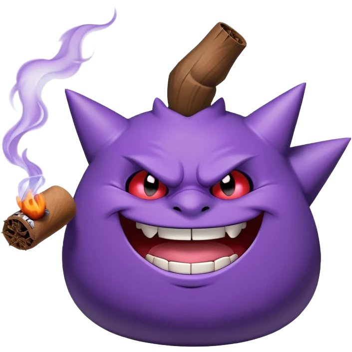 Gengar smoking weed emoji