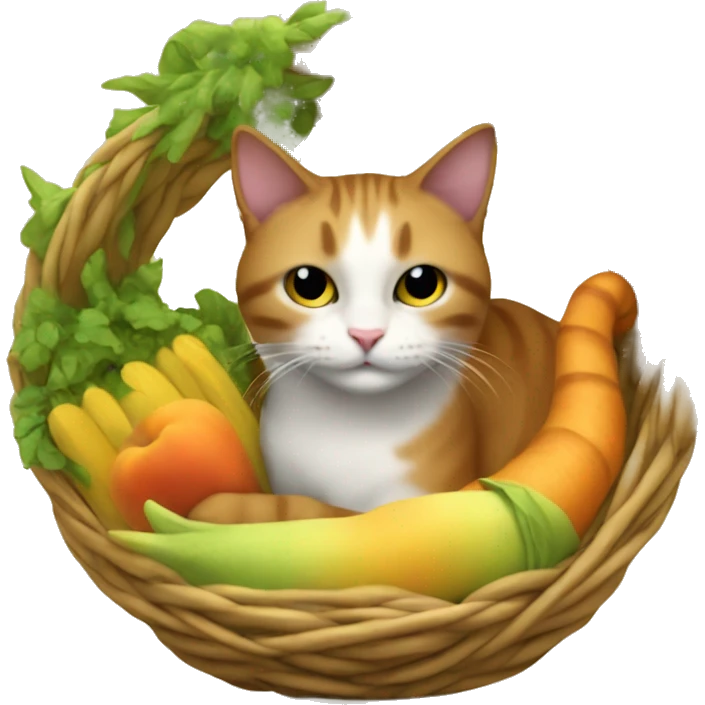 cat in a cornucopia emoji