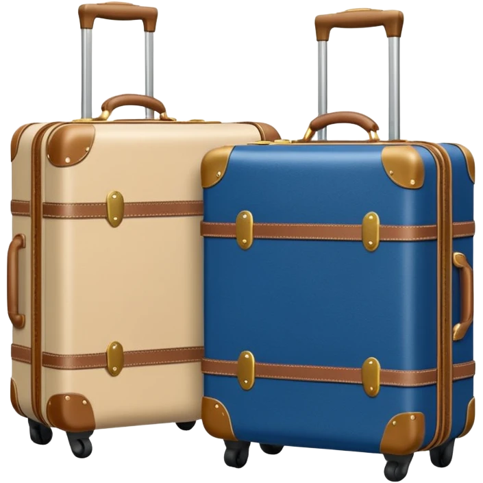 blue and beige suitcases on wheels emoji