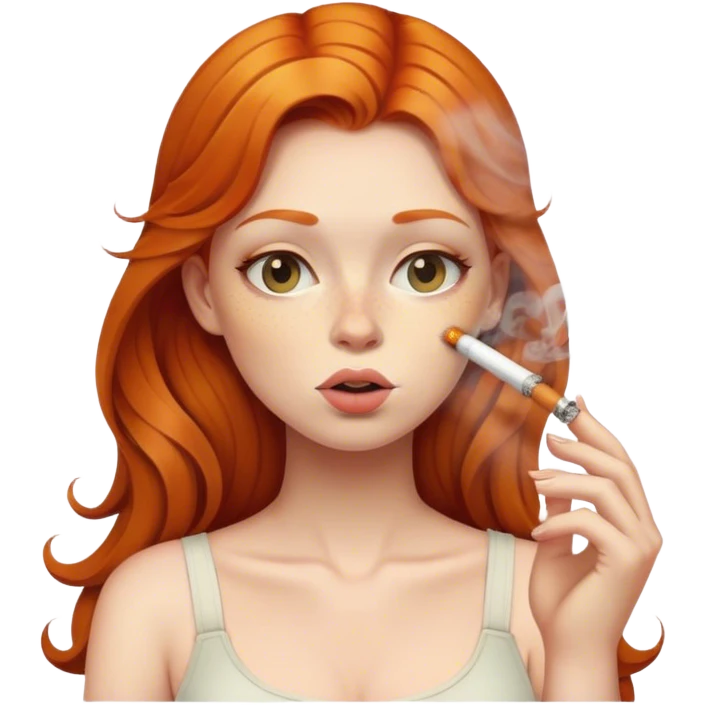 Ginger girl smoking emoji