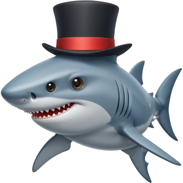 Shark with a top hat emoji