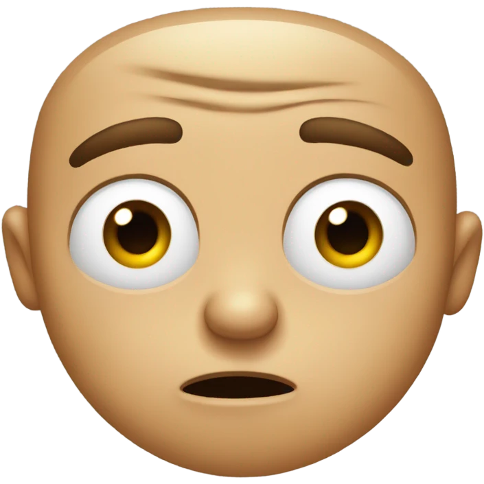 Annoyed face with eyes looking up emoji