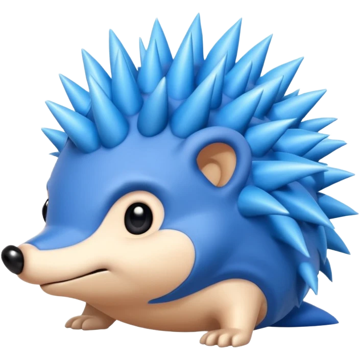 A blue hedgehog with 6 spines emoji
