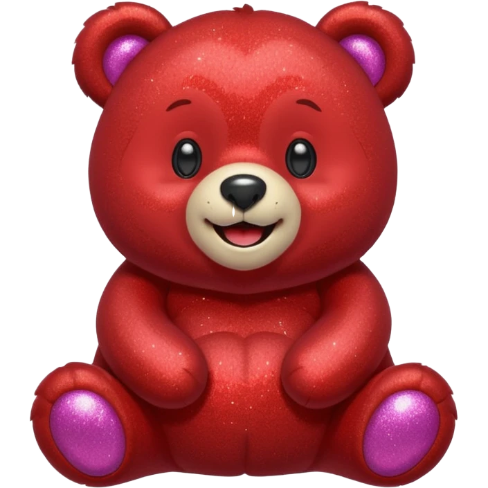 red glitter sweet bear Happy  emoji