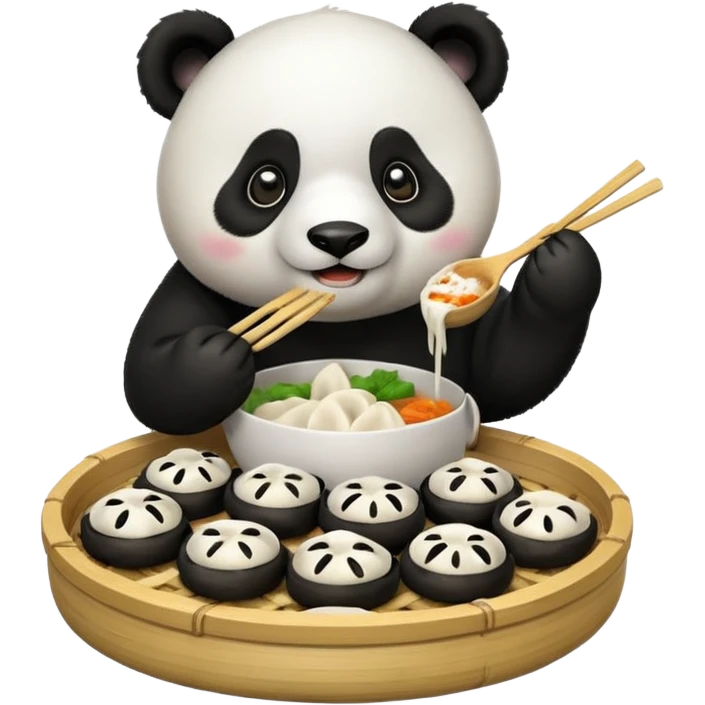 Panda eating momos emoji