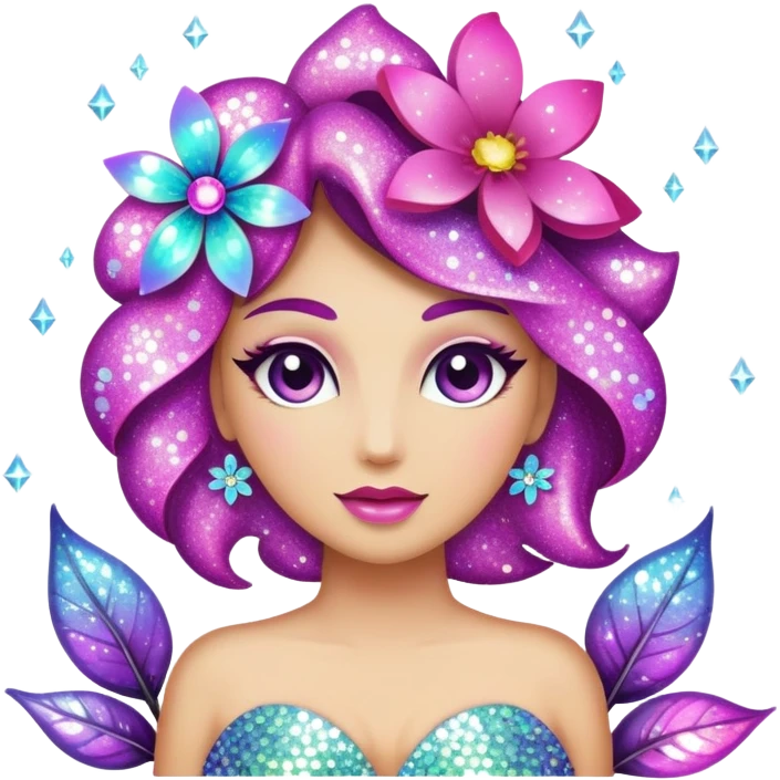 glitter sparkles diva flower emoji