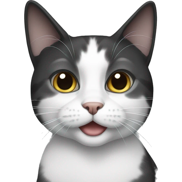 Black grey and white cat emoji