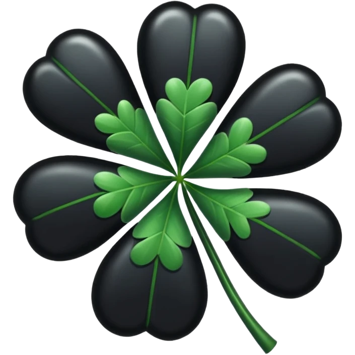 Black 5 leaf clover emoji