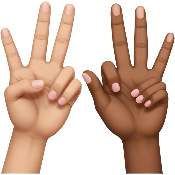 Yvl handsign two hands interlocking doing the same sign at the pinkey finger emoji