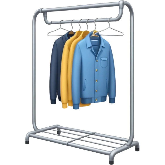 minimalist clothing rack with hangers emoji | AI Emoji Generator