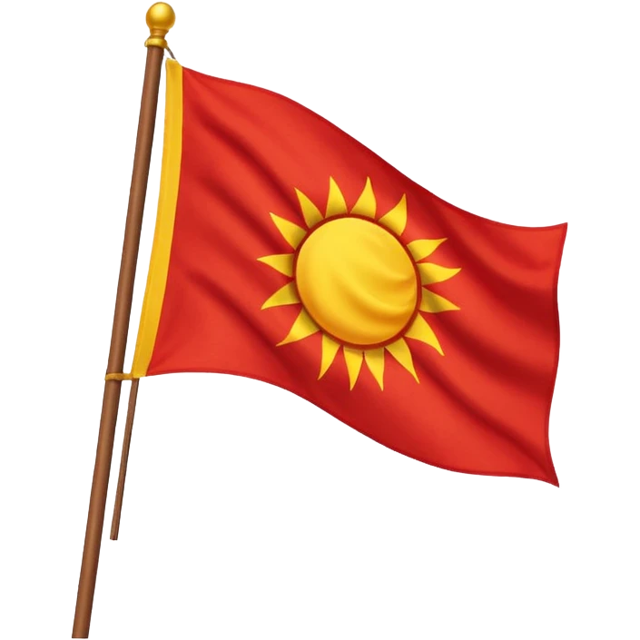 Make a flag which color is red and in centre a sun emoji