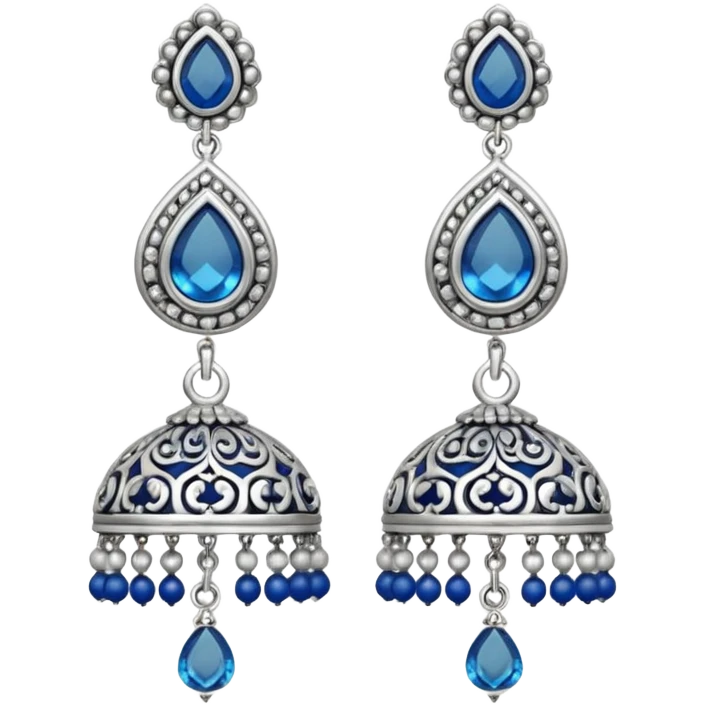 generate an ios genmoji of jhumkas silver emoji