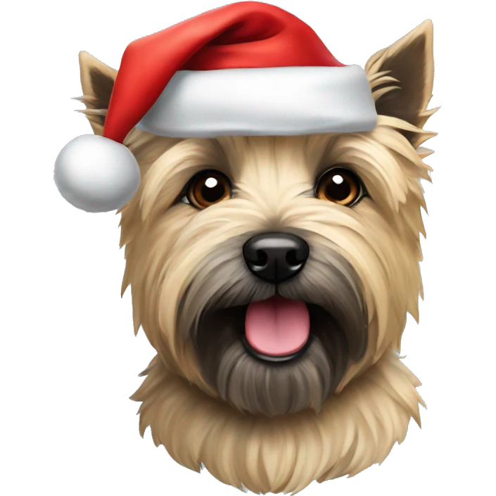 cairn terrier dog with santa hat emoji