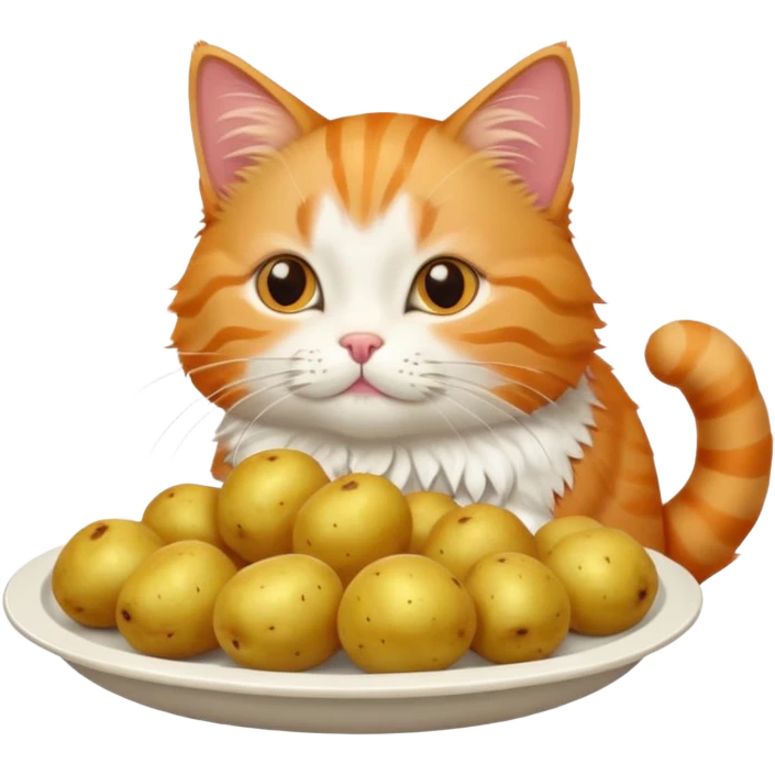Cat eating potatoes emoji