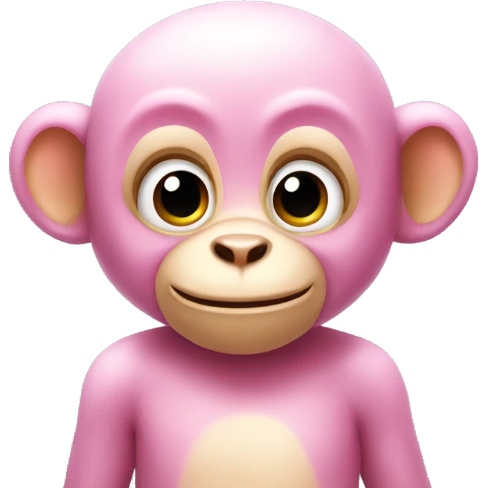 Cute pink monkey emoji
