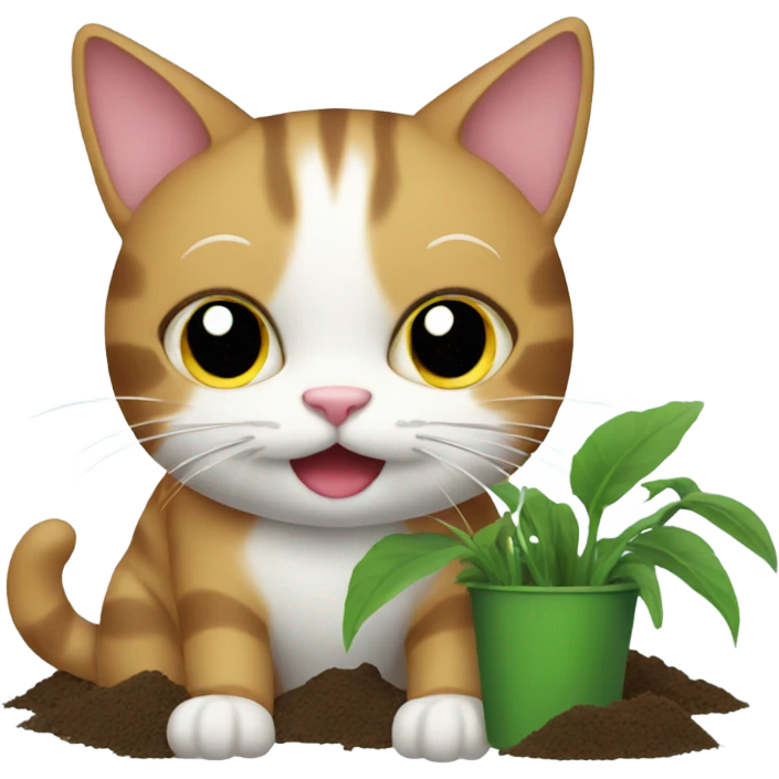 cat gardening emoji