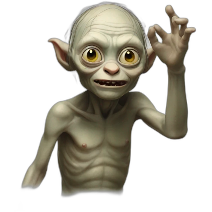 Gollum waving emoji