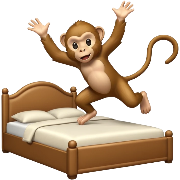 Monkey jumping on bed  emoji