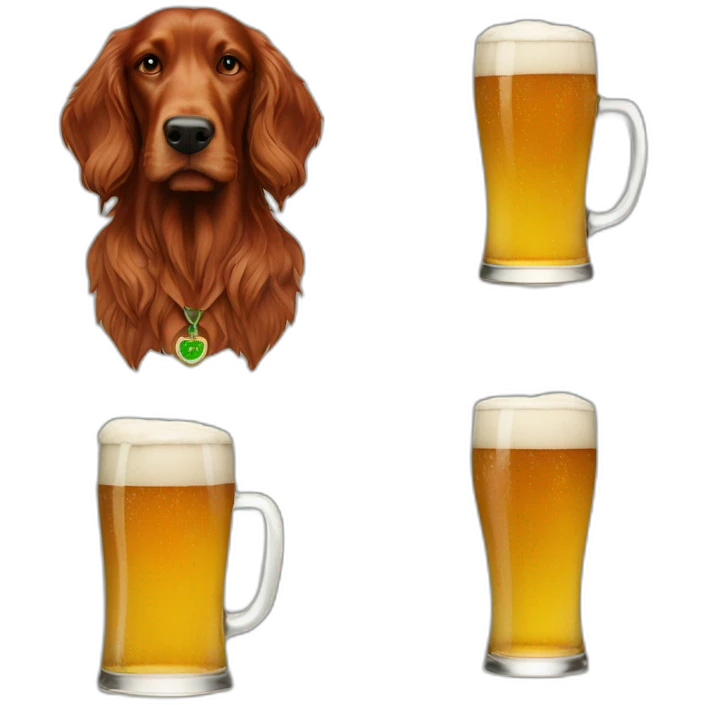 irish setter drinking beer emoji
