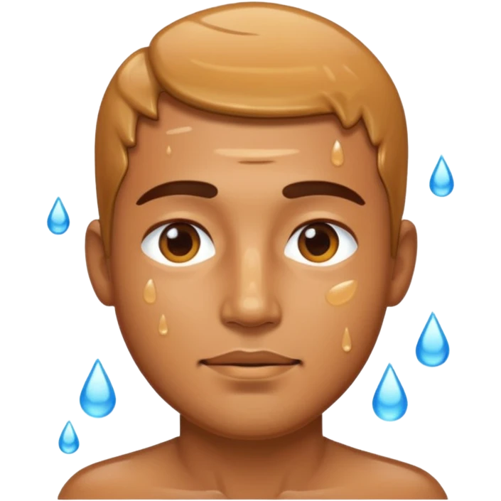Guy face glazed by cum emoji