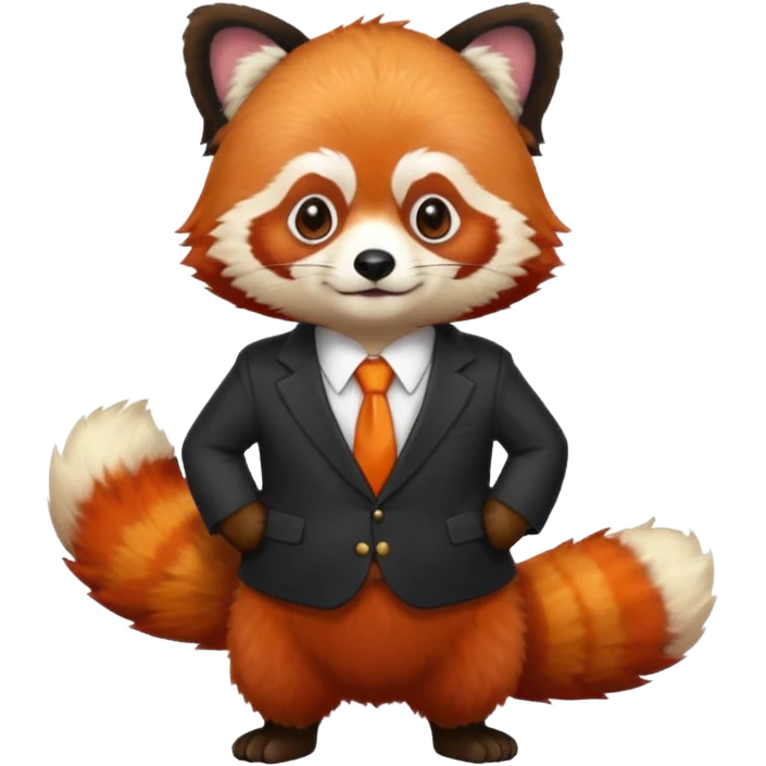 red panda with laywer hair emoji