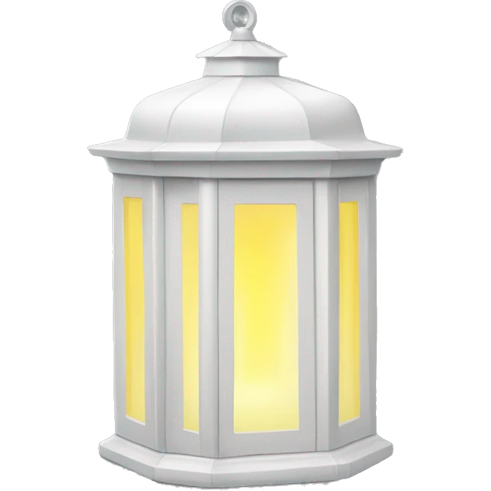 white house lantern with yellow light filtering out of the windows and door emoji