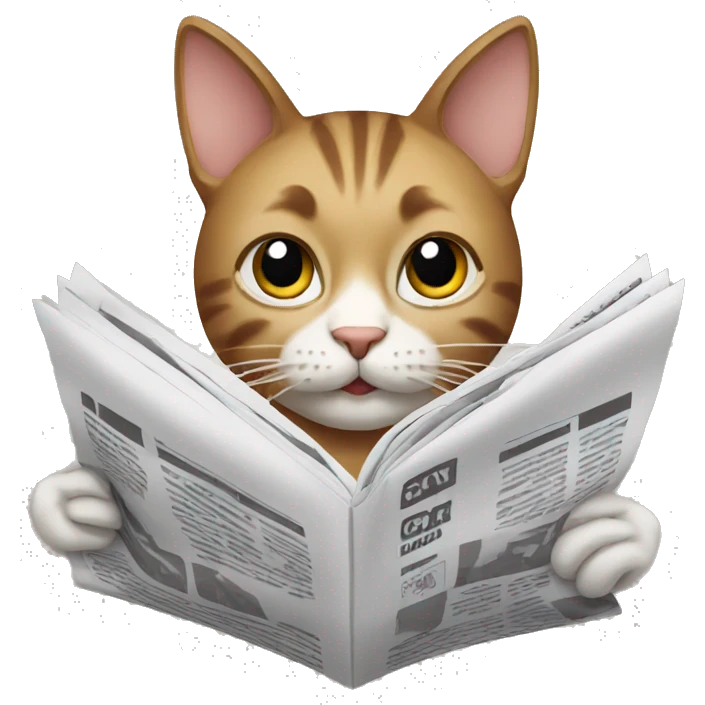 a cat reading newspaper emoji